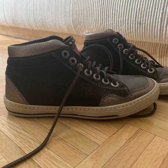 HTC brown leather and suede high tops with studs - Picture 3 of 3